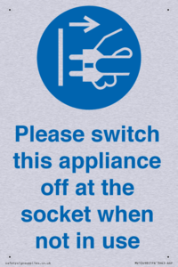 Please switch this appliance off at the socket when not in use